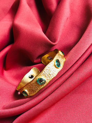 Turquoise Gold Cuff Bracelet